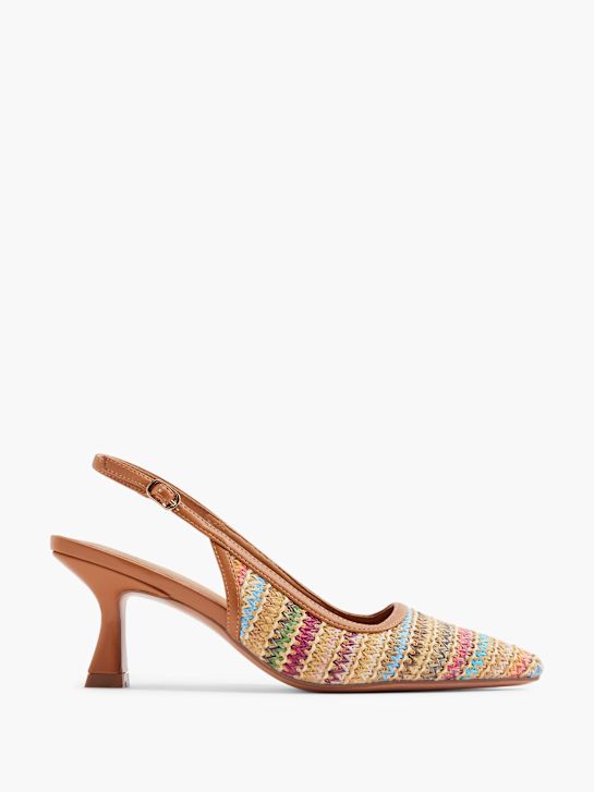 pasarela slingback talón marrón deichmann