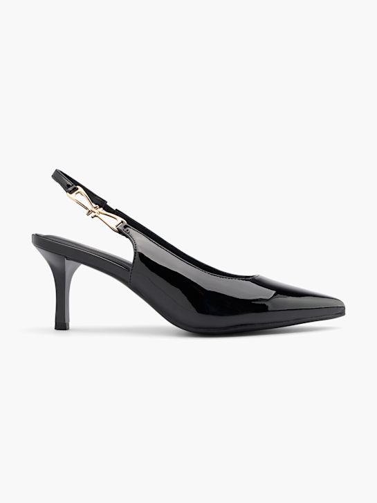 pasarela slingback talón negro deichmann