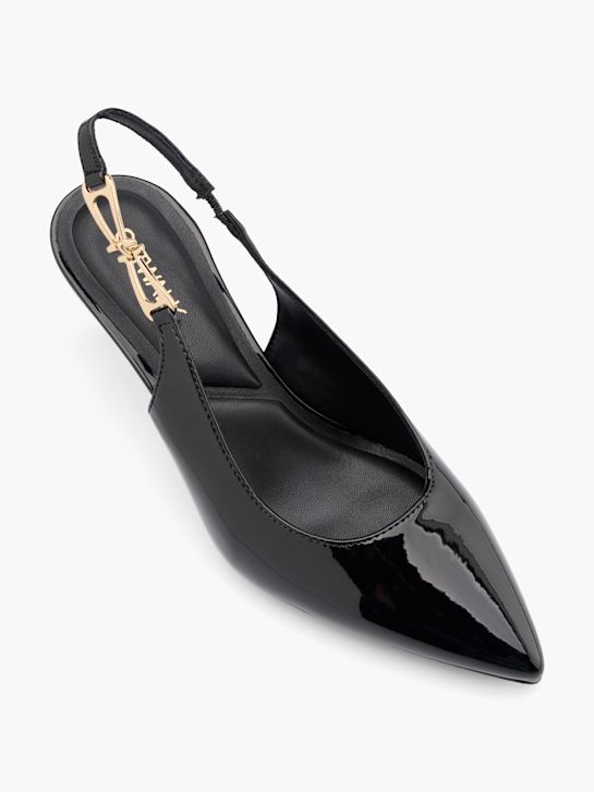 pasarela slingback talón negro deichmann