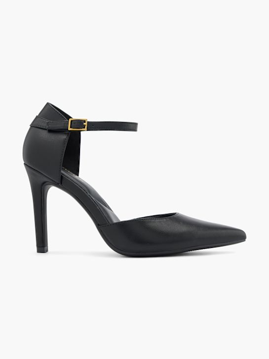 pasarela atado talón negro deichmann