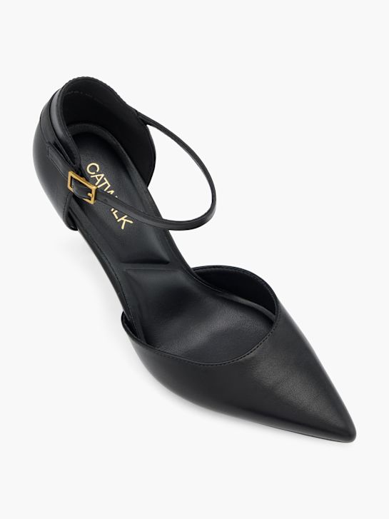 pasarela atado talón negro deichmann