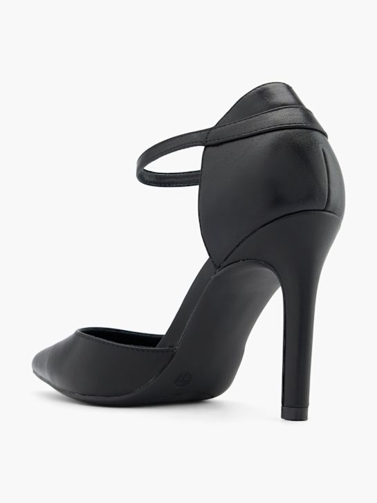 pasarela atado talón negro deichmann