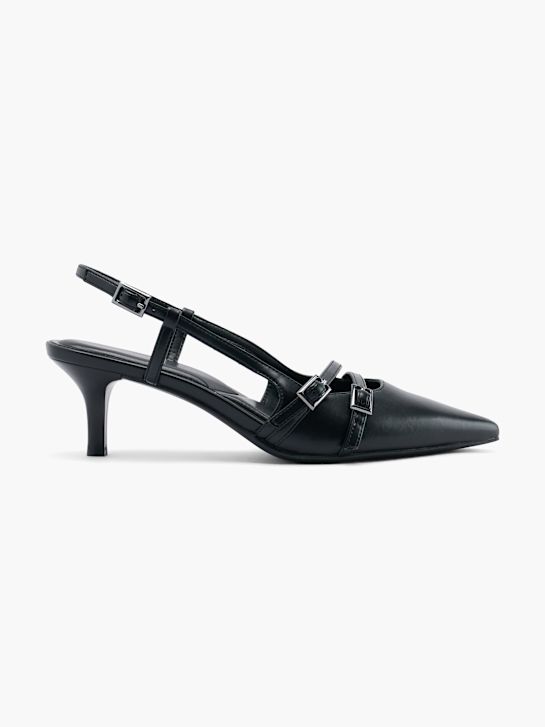 pasarela slingback talón negro deichmann