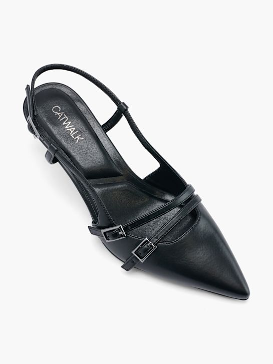 pasarela slingback talón negro deichmann