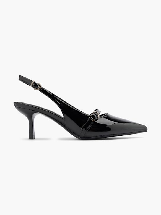 pasarela slingback talón negro deichmann