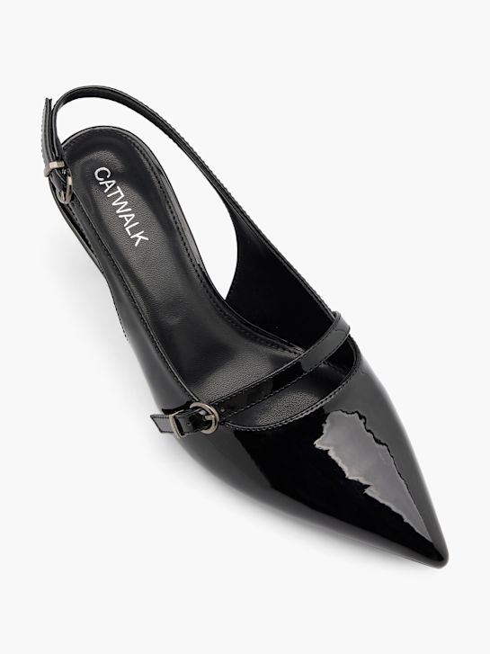 pasarela slingback talón negro deichmann