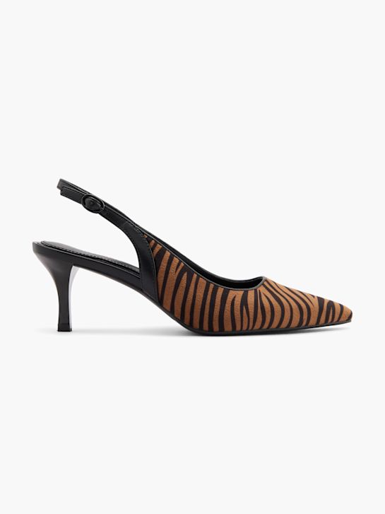 pasarela slingback talón marrón deichmann
