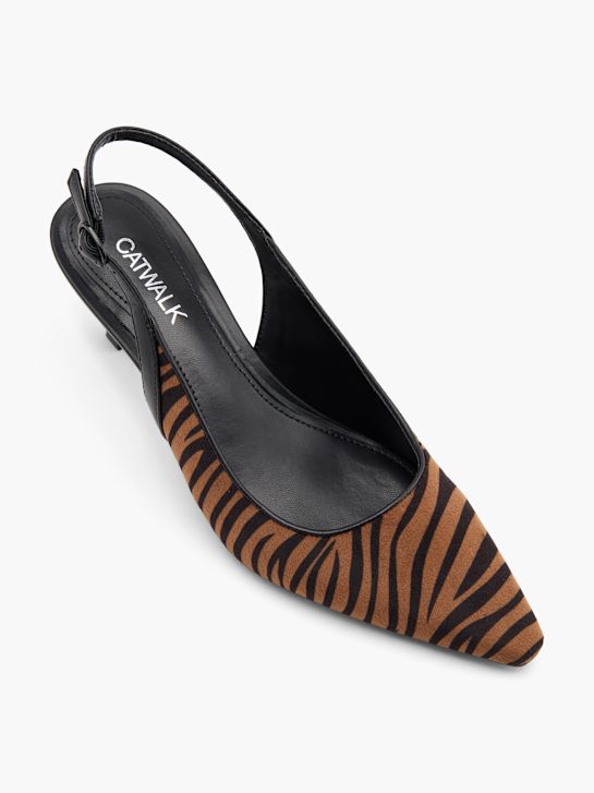 pasarela slingback talón marrón deichmann