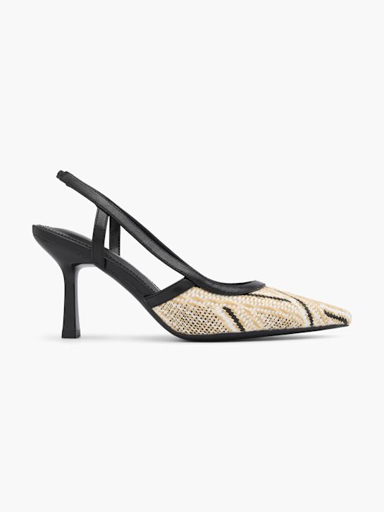 graceland slingback tacón beige deichmann