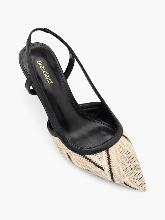 graceland slingback tacón beige deichmann