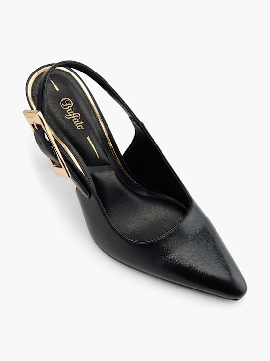 buffalo slingback talón negro deichmann