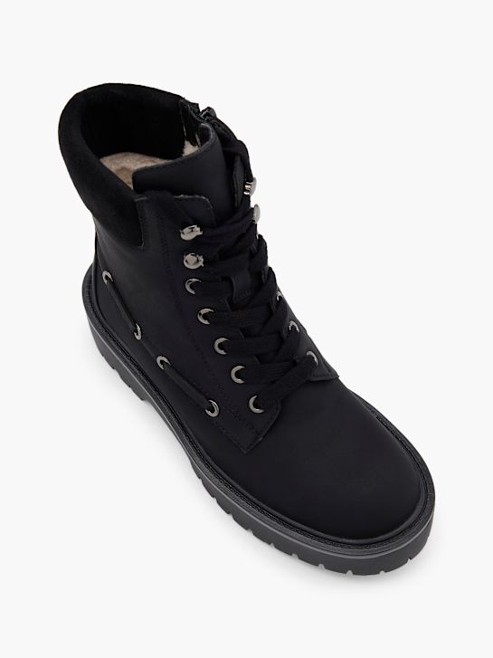 pasarela de cordones de arranque negro deichmann