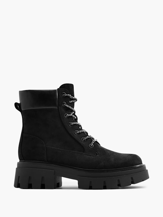 pasarela de cordones de arranque negro deichmann