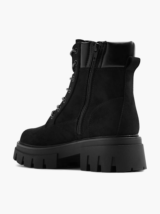 pasarela de cordones de arranque negro deichmann