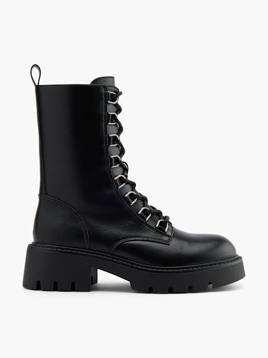 pasarela de cordones de arranque negro deichmann