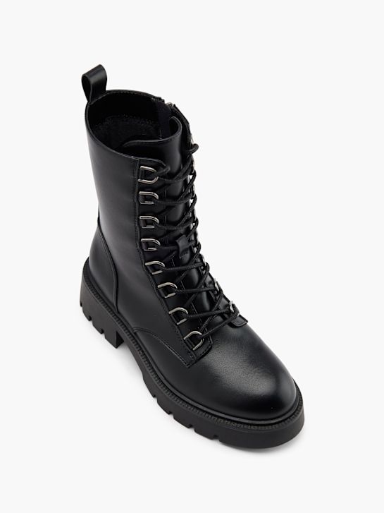 pasarela de cordones de arranque negro deichmann