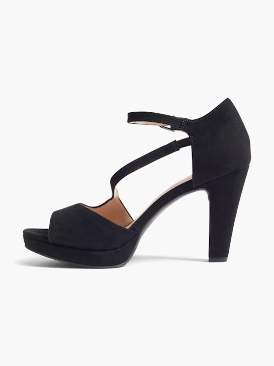 graceland peep-toe de tacón negro deichmann