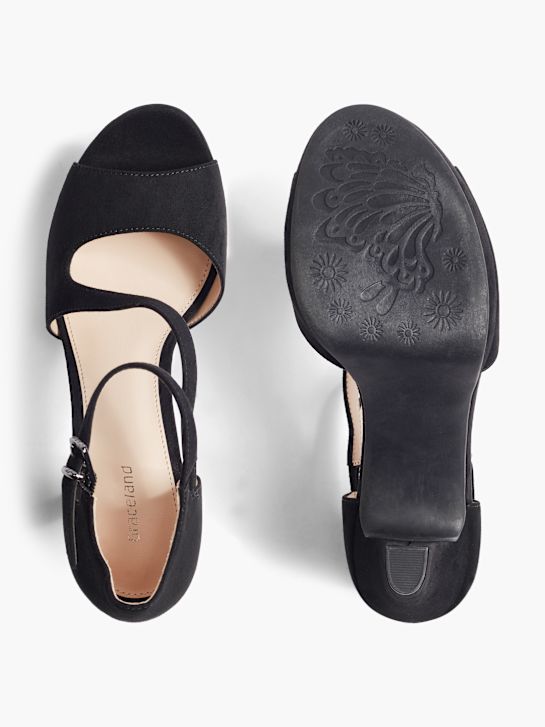 graceland peep-toe de tacón negro deichmann