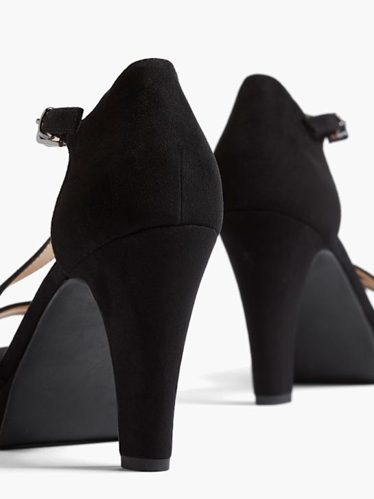 graceland peep-toe de tacón negro deichmann