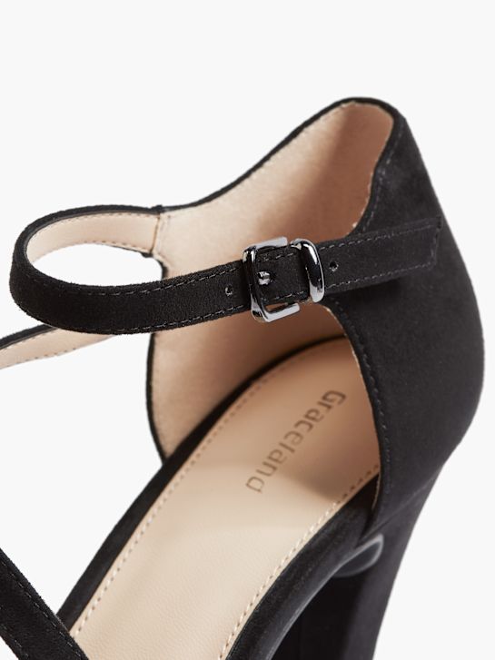 graceland peep-toe de tacón negro deichmann