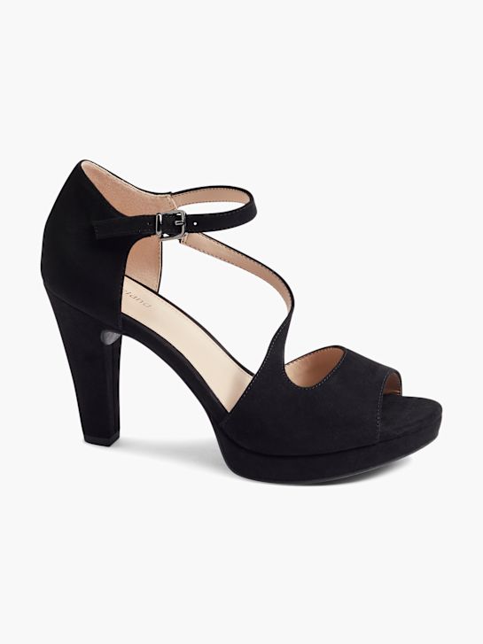 graceland peep-toe de tacón negro deichmann