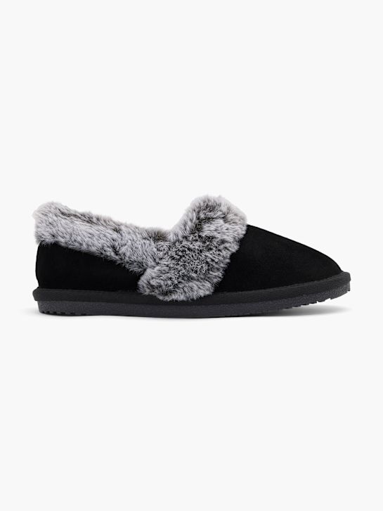 hush puppies de la felpa de zapatillas negro deichmann