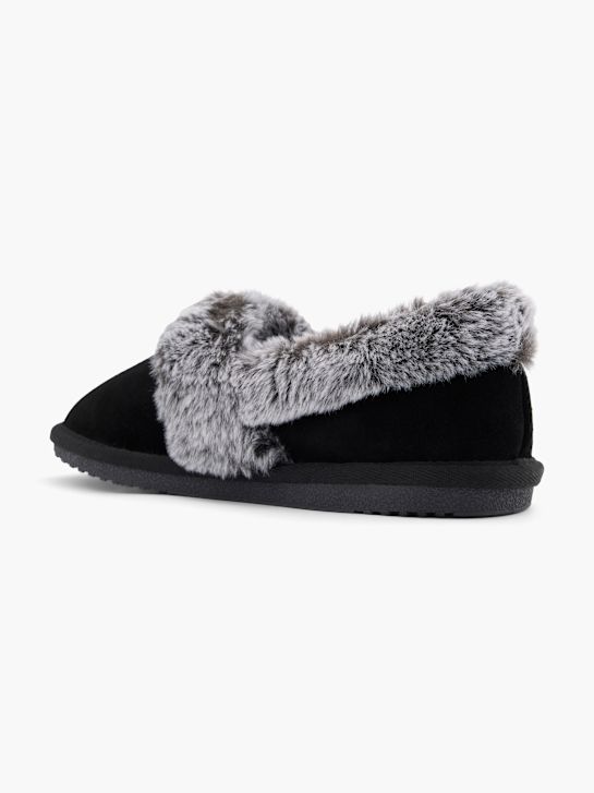 hush puppies de la felpa de zapatillas negro deichmann
