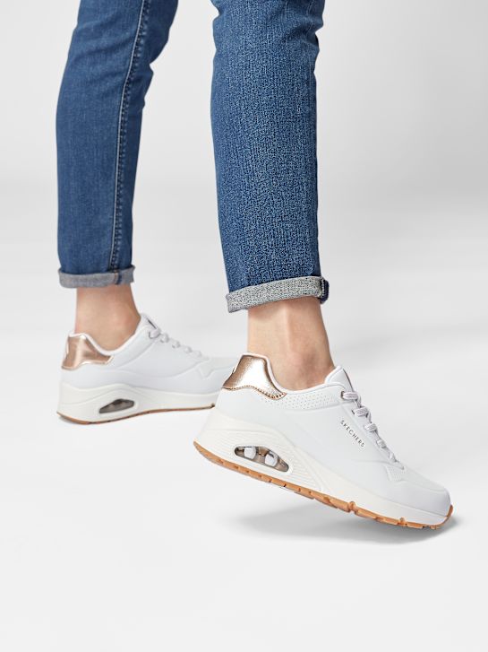 skechers uno - brillo de distancia slip-on entrenador blanco deichmann