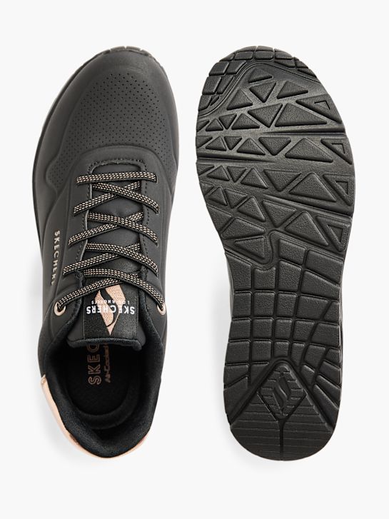 skechers uno - brillo de distancia slip-on entrenador negro deichmann