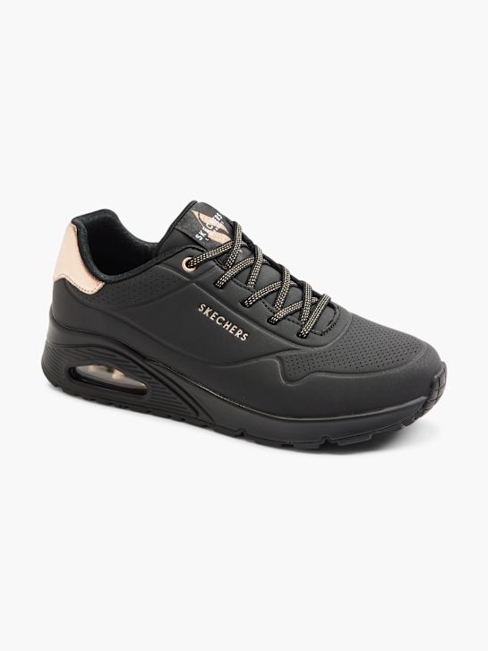skechers uno - brillo de distancia slip-on entrenador negro deichmann