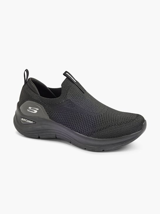 skechers arco comodidad slip-on entrenador negro deichmann
