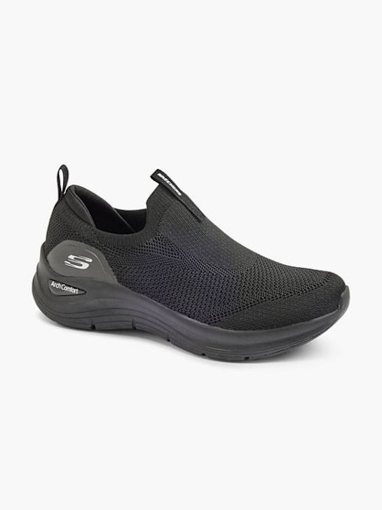 skechers arco comodidad slip-on entrenador negro deichmann
