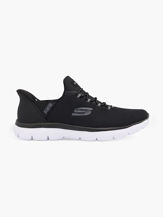skechers puro genio swift ajuste slip-on entrenador negro deichmann