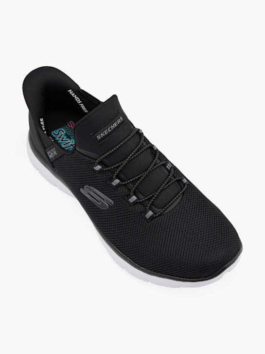 skechers puro genio swift ajuste slip-on entrenador negro deichmann