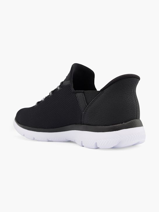 skechers puro genio swift ajuste slip-on entrenador negro deichmann