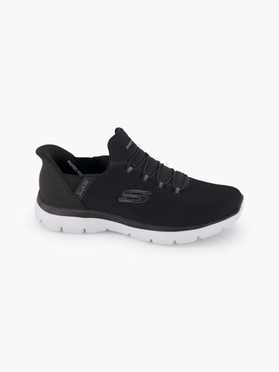 skechers puro genio swift ajuste slip-on entrenador negro deichmann