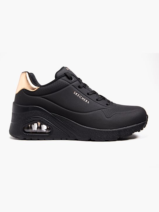 skechers uno de cuÑa grueso entrenador negro deichmann