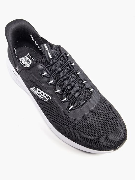 skechers swift ajuste slip-on entrenador negro deichmann