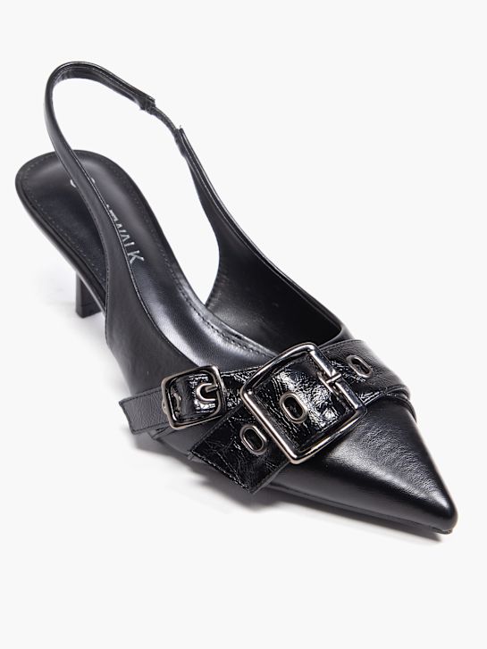 pasarela slingback talón negro deichmann