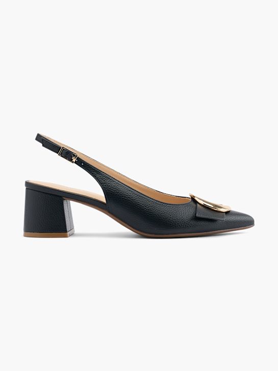 pasarela slingback talón negro deichmann