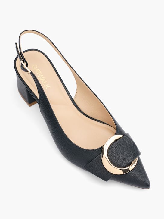 pasarela slingback talón negro deichmann