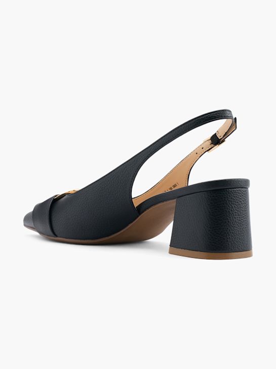 pasarela slingback talón negro deichmann