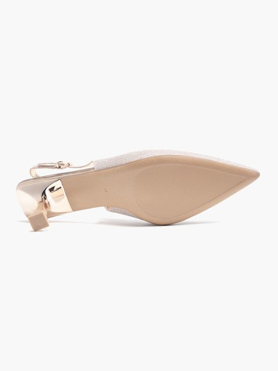 pasarela slingback talón oro rosa deichmann
