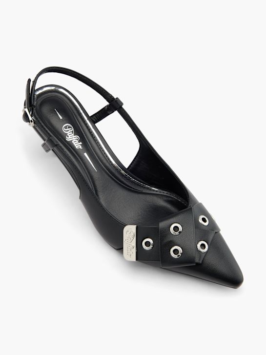 buffalo slingback talón negro deichmann