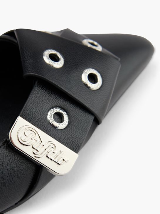 buffalo slingback talón negro deichmann