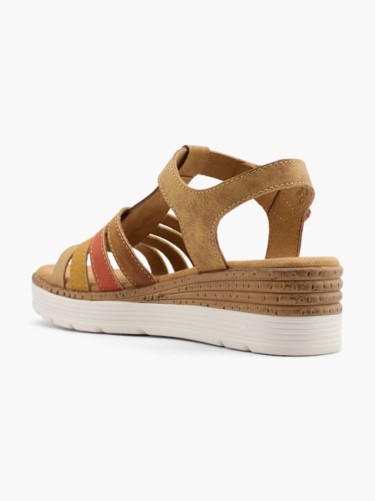 easy street tacón de la sandalia marrón deichmann