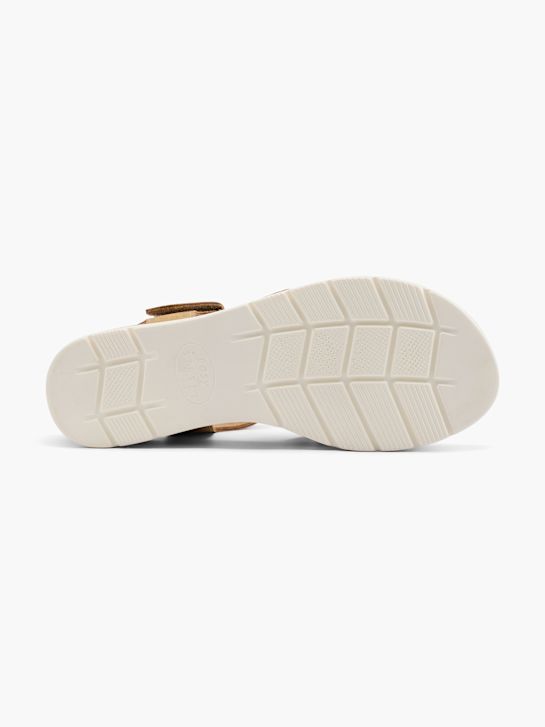 easy street tacón de la sandalia marrón deichmann