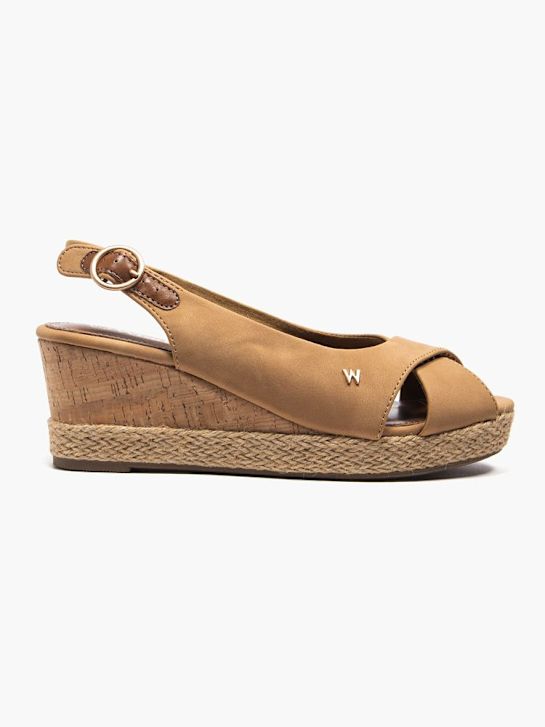 wrangler de tacón de la sandalia marrón deichmann