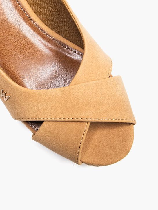 wrangler de tacón de la sandalia marrón deichmann