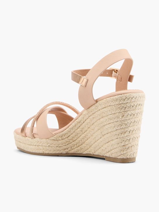 pasarela de tacón de la sandalia de oro deichmann